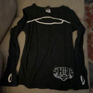 Ladies XL Black L/S Harley Davidson t-shirt